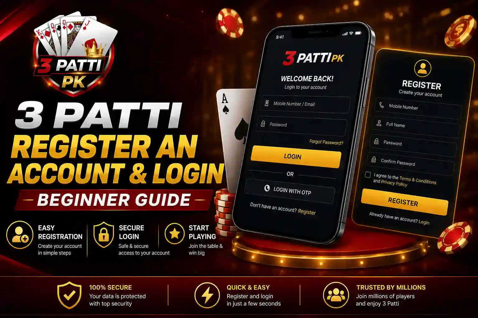 3 Patti Register an Account Login Beginner Guide